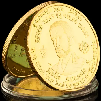 1966 Etiopské Říše Lví Král Vzor Sběratelskou Haile Selassie I Pamětní Mince Pozlacené Pamětní Mince Kolekce