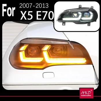 AKD Model Vozu pro BMW X5 E70 LED Světlomet Projektor Čočky 2007-2013 Angel Eye DRL Signál Hlava Lampy Automobilové Příslušenství
