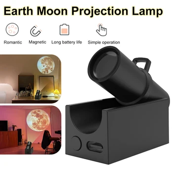 Napájení LED Lampa Projektoru Země Měsíc Planety Země, Měsíc, Projekční Lampa Noční Světlo Ložnice Domácí Dekoraci