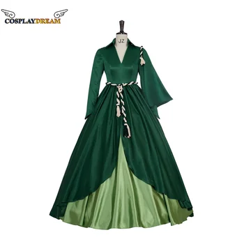 Pryč S Větrem Cosplay Scarlett O 'Hara Zelené Šaty na Ples Občanské Války Southern Belle Šaty Scarlett O' Hara Cosplay Kostým