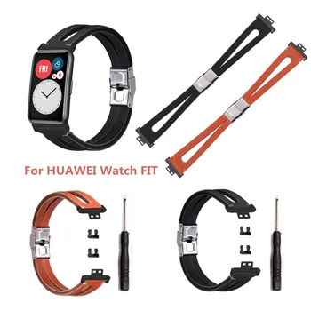Kůže Watchband Pro Huawei Watch Fit Popruh Wriststrap Correa de reloj bracelet de montre pulseira pasek dělat zegarka