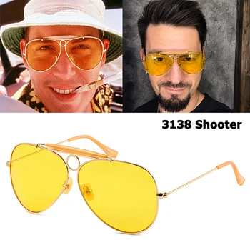 JackJad Nové Módní 3138 SHOOTER Stylu Vintage Letecké sluneční Brýle Kovový Kruh Značky Design Sluneční Brýle Oculos De Sol S Kapucí