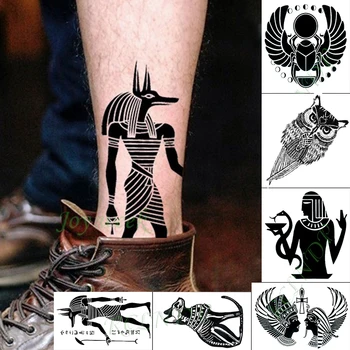 Vodotěsný Dočasné Tetování Nálepka Egyptských bohů Anubis pes Falešné Tatto Ruku Flash Tetování, malé tetování pro Dítě, Holku, Muži, Ženy